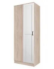 Uchylna szafa narożna dąb sonoma + biały - Cronix w sklepie Edinos.pl