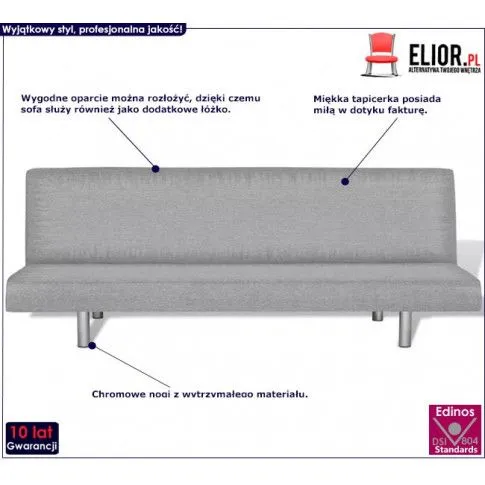 Fotografia Sofa rozkładana Vanger 2X – jasnoszara z kategorii Kanapy i sofy