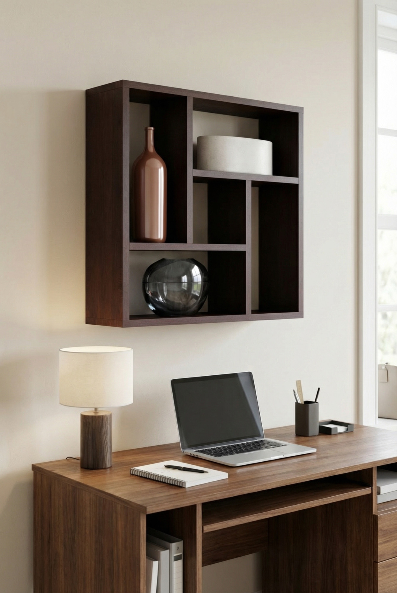 Gabinet z nowoczesną półką wiszącą Etiz wenge