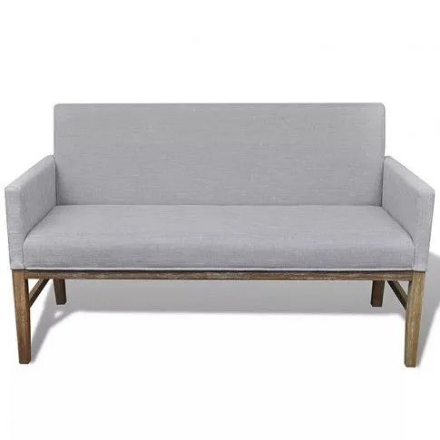 Szczegółowe zdjęcie nr 6 produktu Jasnoszara elegancka ławka tapicerowana - Hikko