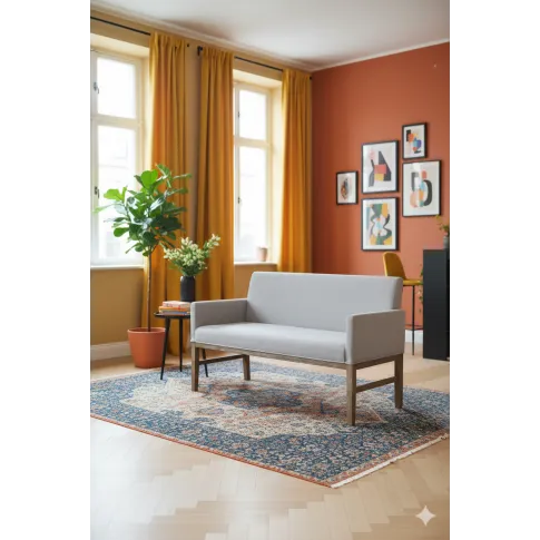 Fotografia Jasnoszara elegancka ławka tapicerowana - Hikko z kategorii Siedziska do przedpokoju