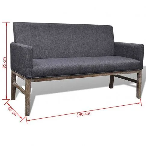 Szczegółowe zdjęcie nr 4 produktu Ciemnoszara elegancka ławka tapicerowana - Hikko