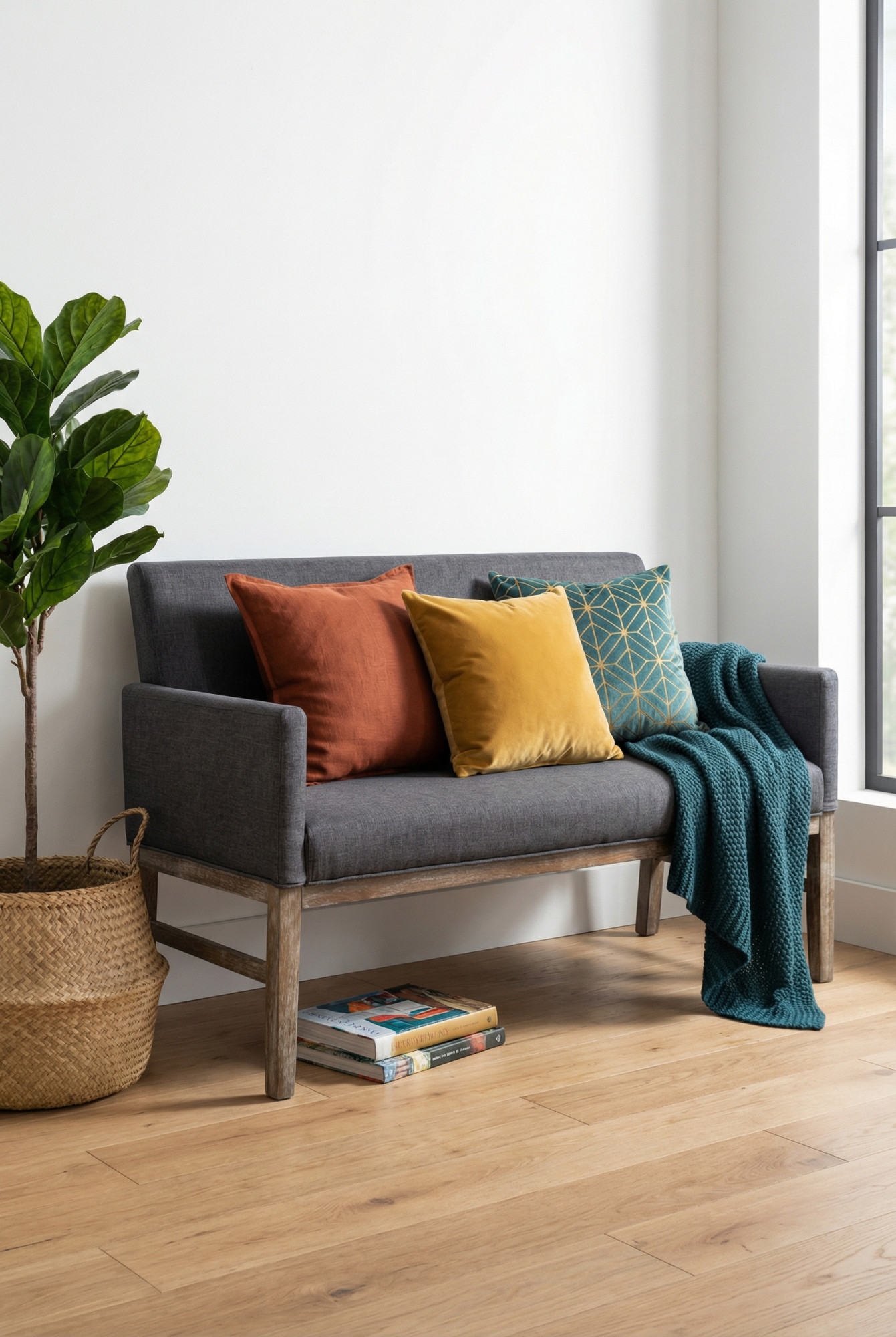 Aranżacja przedpokoju z ławką tapicerowaną - Hikko