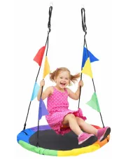 Kolorowa huśtawka bocianie gniazdo z chorągiewkami - Evia w sklepie Edinos.pl