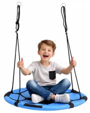 Niebieska huśtawka bocianie gniazdo z wzorem piłki - Jaox w sklepie Edinos.pl