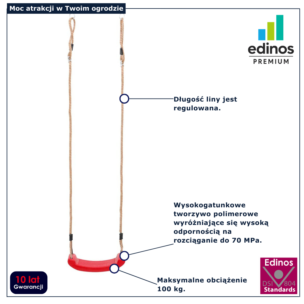 Czerwona huśtawka ogrodowa dla dzieci Exod