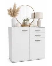 Biała komoda nowoczesna z 2 szufladami - Asendri 3X w sklepie Edinos.pl