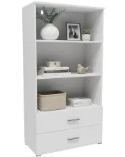 Biały regał z 2 szufladami do przechowywania - Asendri 8X w sklepie Edinos.pl