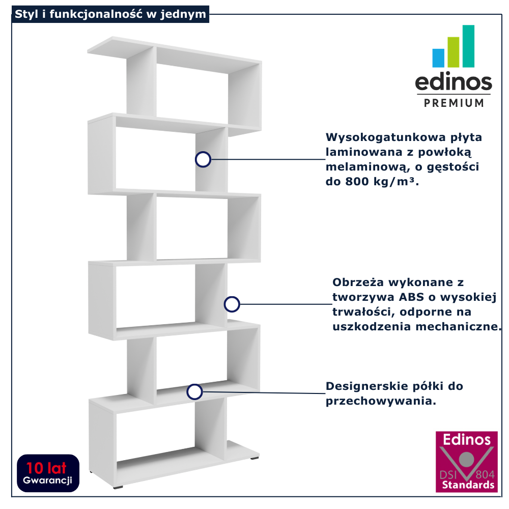 Biały ażurowy regał do salonu Asendri 10X