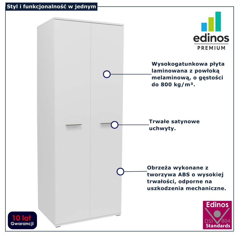 Biały szafa dwudrzwiowa Asendri 13X