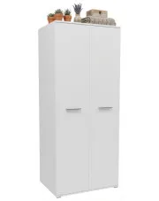 Biała szafa dwudrzwiowa z drążkiem na ubrania - Asendri 13X w sklepie Edinos.pl