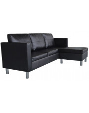 Czarna elegancka sofa 3-osobowa – Javris w sklepie Edinos.pl