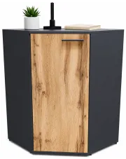 Komoda narożna z półkami grafit + dąb wotan - Asendri 6X w sklepie Edinos.pl