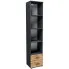 Wysoki regał z szufladami słupek Asendri 9X grafit dąb wotan