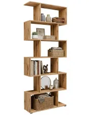 Nowoczesny regał ażurowy do salonu dąb wotan - Asendri 10X w sklepie Edinos.pl