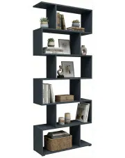 Grafitowy regał ażurowy w stylu nowoczesnym - Asendri 10X w sklepie Edinos.pl