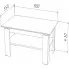 Wymiary prostokątnej ławy kawowej z półką Asendri 12X