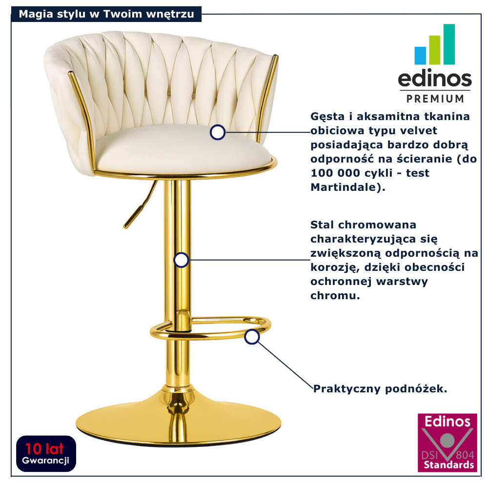 Beżowy hoker z oparciem Olseni