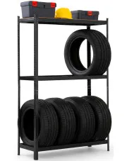 Czarny regał na opony do garażu - Torvix w sklepie Edinos.pl