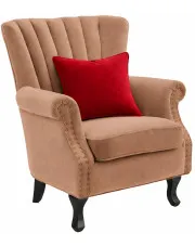 Beżowy nowoczesny fotel wypoczynkowy - Lorus w sklepie Edinos.pl