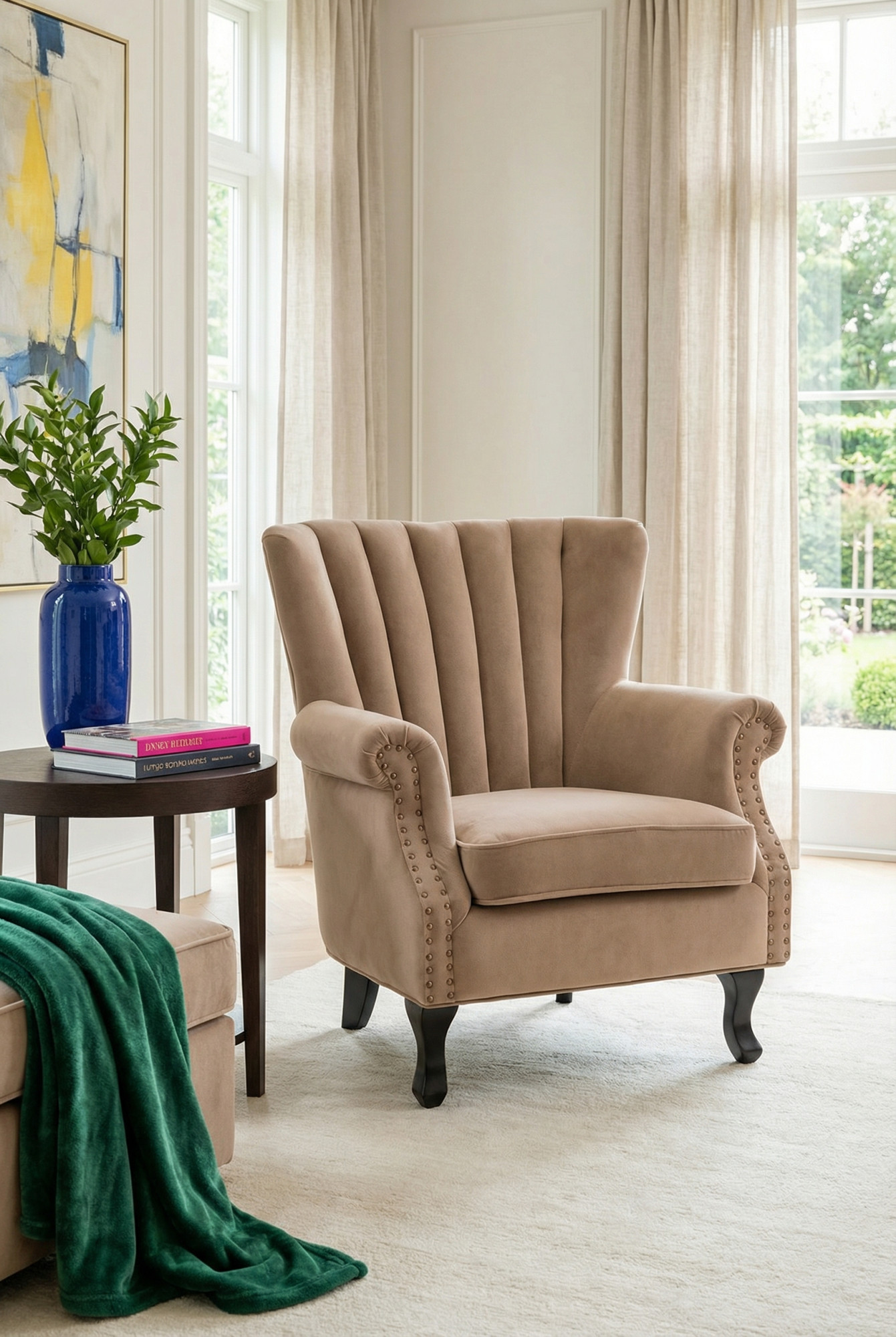 Wizualizacja fotela do salonu Lorus beżowy