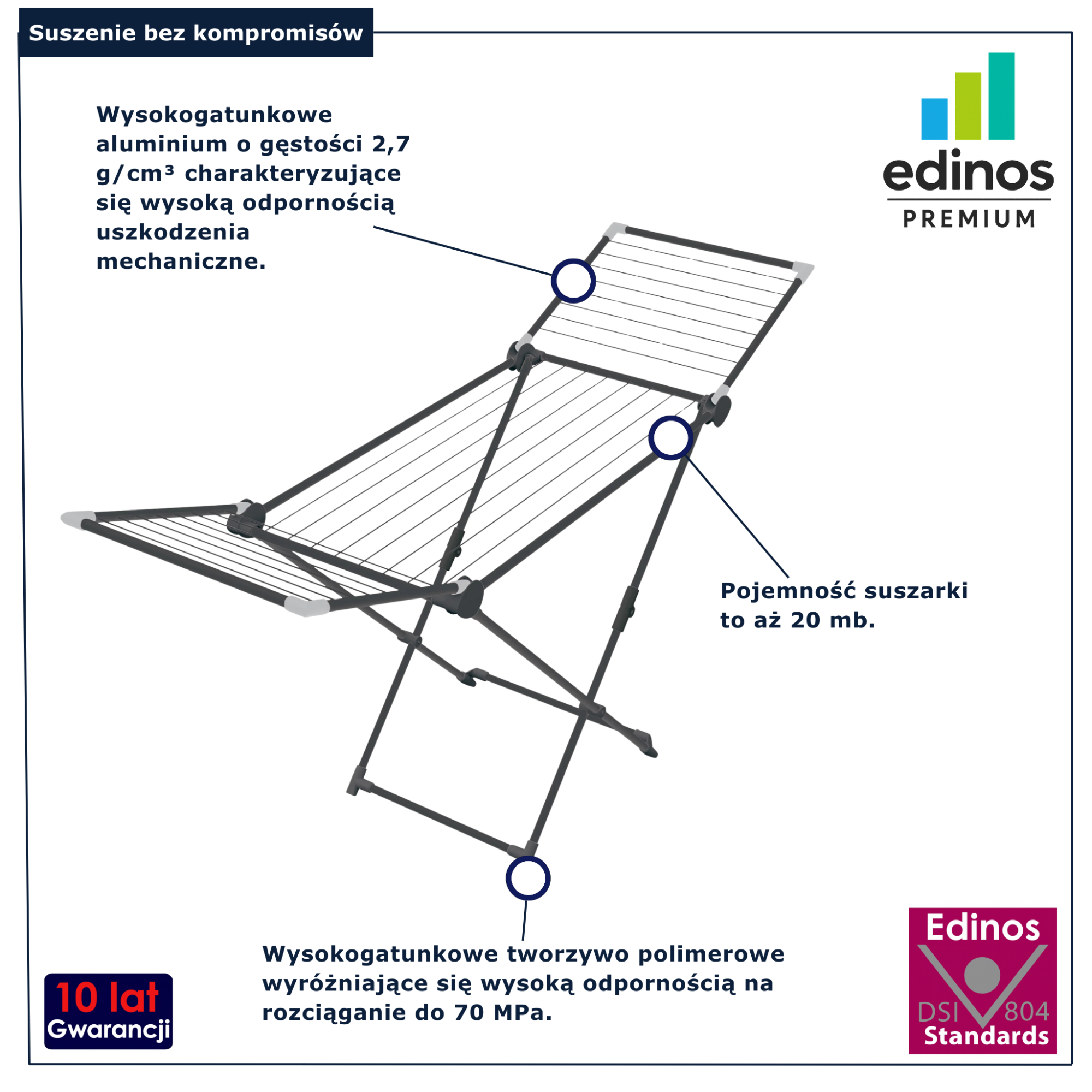 Antracytowa suszarka Susina