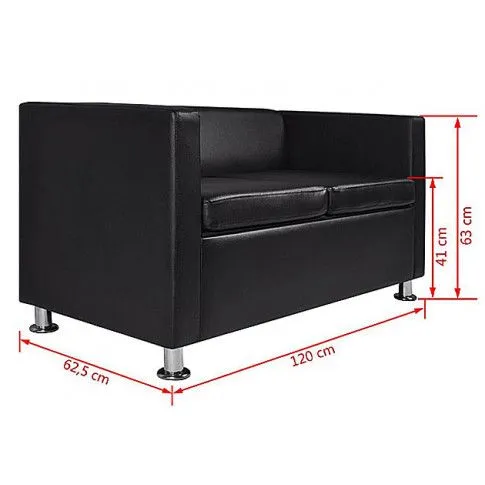 Szczegółowe zdjęcie nr 9 produktu Nowoczesna skórzana sofa Swax 2B - czarna