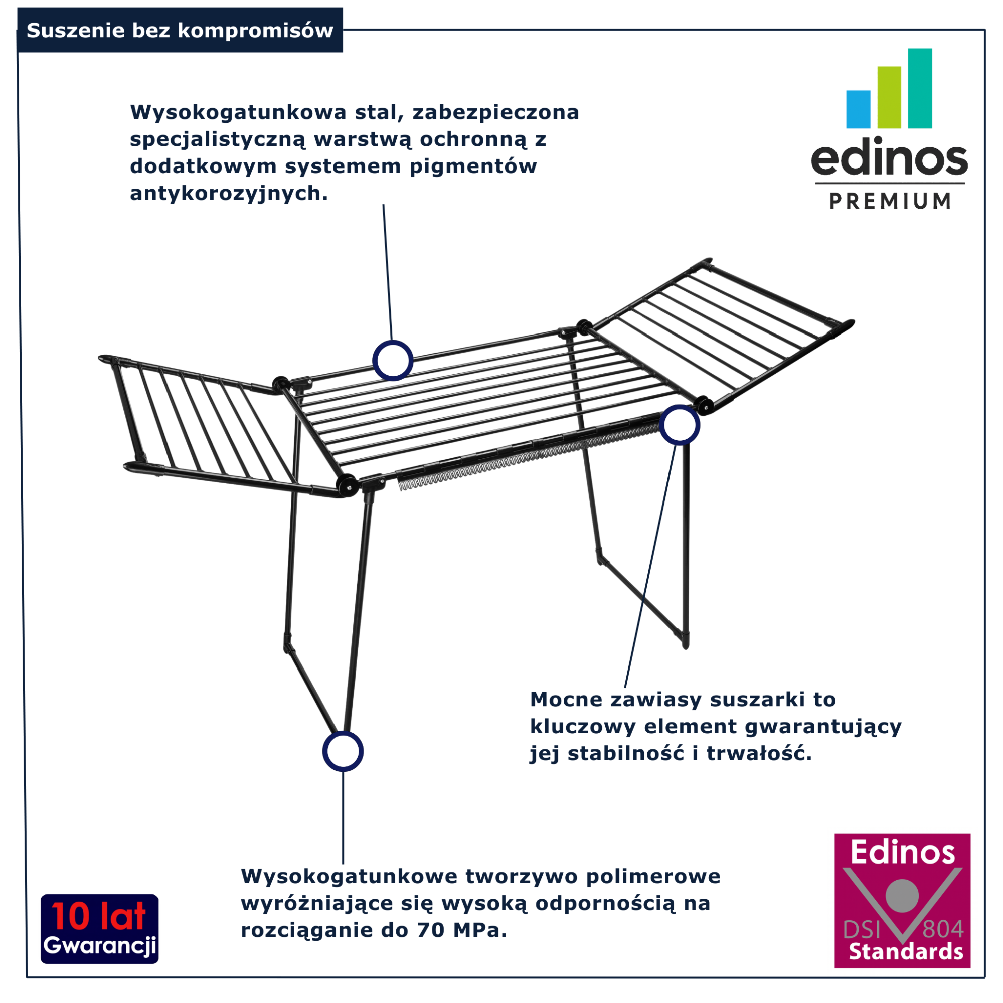 Czarna suszarka Pravio