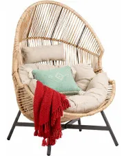 Nowoczesny rattanowy fotel ogrodowy - Bosario w sklepie Edinos.pl