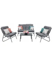 4-częściowy zestaw mebli wypoczynkowych na taras - Floreto w sklepie Edinos.pl