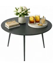 Szary okrągły stolik na taras - Morvilo w sklepie Edinos.pl