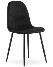Czarne metalowe krzesło welurowe - Oret 3X w sklepie Edinos.pl