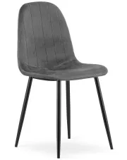 Ciemnoszare krzesło tapicerowane welurowe - Oret 3X w sklepie Edinos.pl