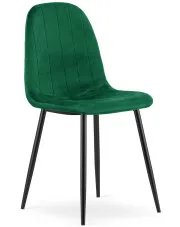 Zielone krzesło welurowe na czarnych nogach - Oret 3X w sklepie Edinos.pl