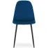 Granatowe krzesło welurowe na czarnych nogach do salonu Oret 3x