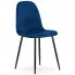 Granatowe krzesło tapicerowane metalowe do stołu - Oret 3X
