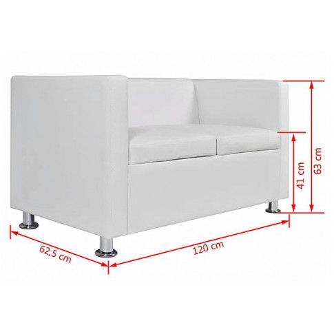Szczegółowe zdjęcie nr 8 produktu Nowoczesna sofa Cali 2W - biała