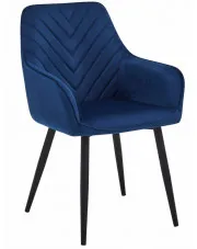 Granatowe krzesło welurowe jodełka - Zenra w sklepie Edinos.pl