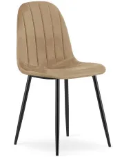 Brązowe krzesło tapicerowane metalowe - Oret 3X w sklepie Edinos.pl