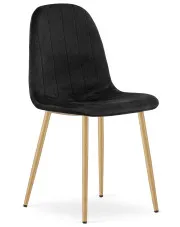 Czarne tapicerowane krzesło do stołu - Oret 4X w sklepie Edinos.pl
