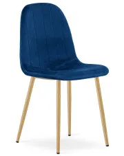 Granatowe welurowe krzesło nowoczesne - Oret 4X w sklepie Edinos.pl