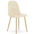 Jasnobeżowe metalowe krzesło tapicerowane welurem - Oret 4X
