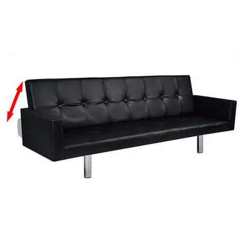 Zdjęcie rozkładana sofa Mariel  z podłokietnikami, czarna | Edinos.pl