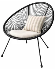 Czarne krzesło ogrodowe acapulco polirattanowe - Latios w sklepie Edinos.pl