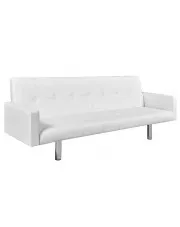 Rozkładana sofa Nesma  z podłokietnikami - biała 