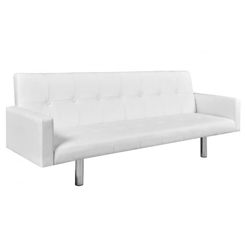 Zdjęcie produktu Rozkładana sofa Nesma  z podłokietnikami - biała .