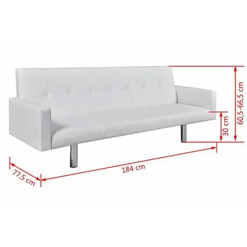 Fotografia Rozkładana sofa Enya  z podłokietnikami - biała z kategorii Salon