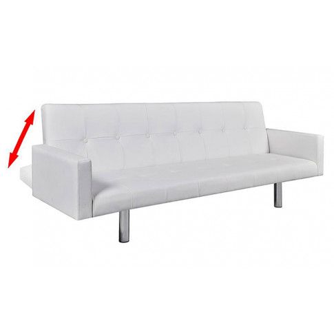 Szczegółowe zdjęcie nr 4 produktu Rozkładana sofa Nesma  z podłokietnikami - biała 