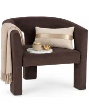 Brązowy nowoczesny fotel wypoczynkowy welurowy - Lossie 3X w sklepie Edinos.pl