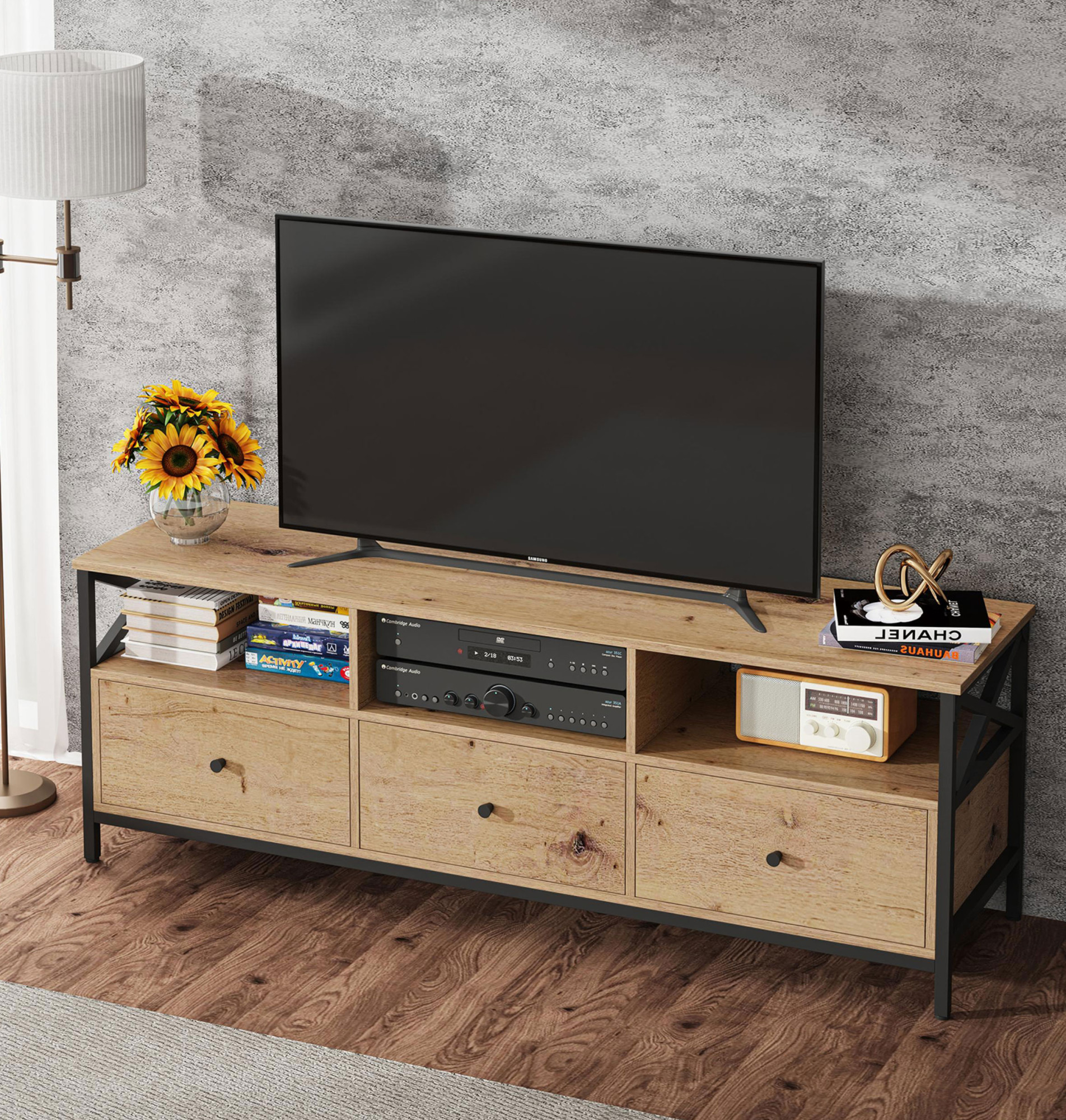 Wizualizacja wnętrza z szafką pod telewizor Tocador 11X